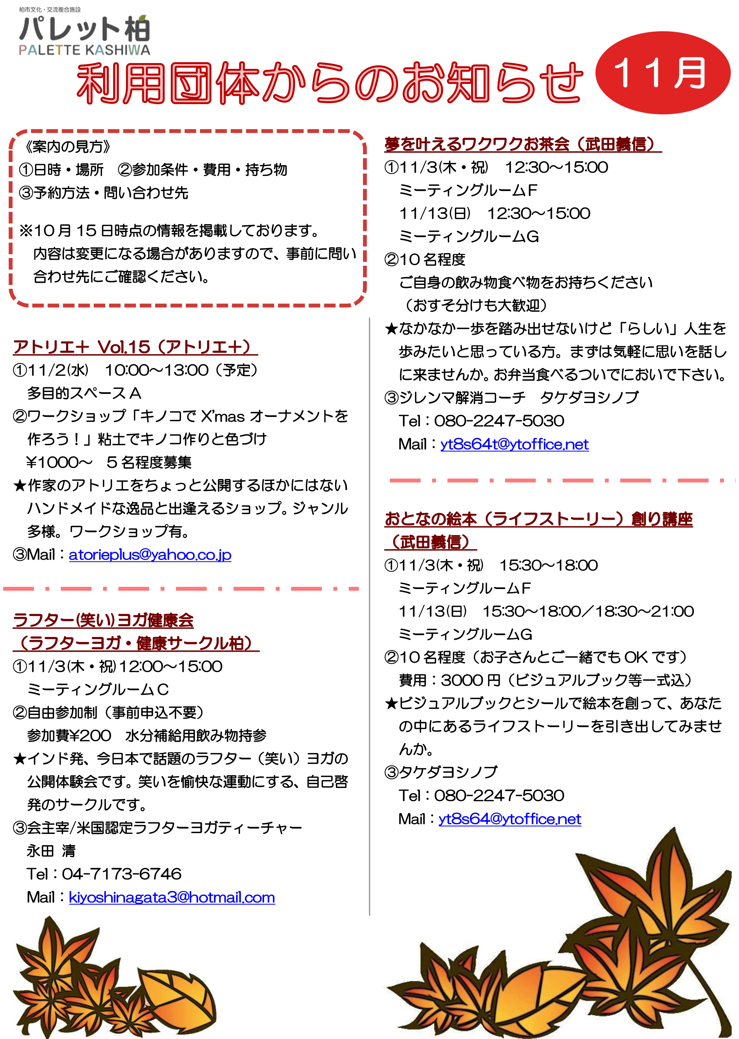 チラシ11月１，２，３